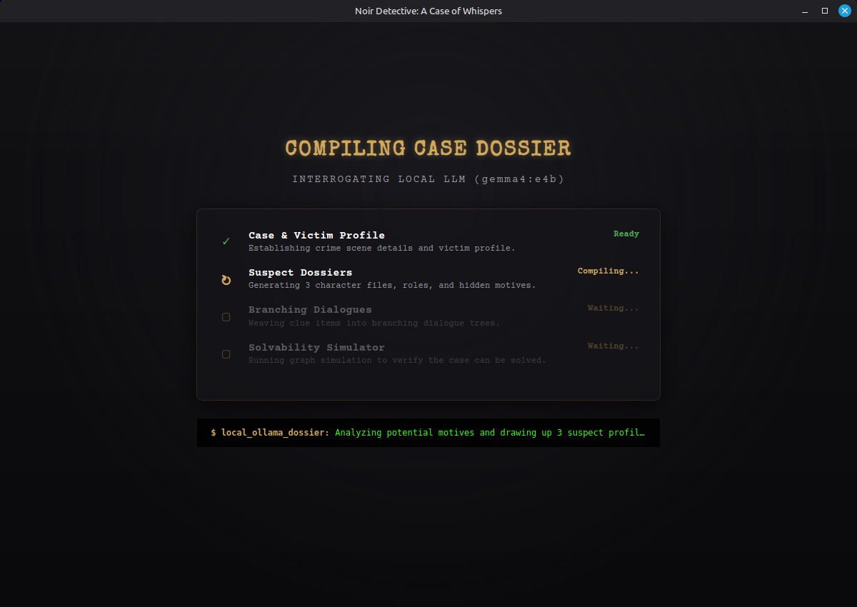 Generating game story with Local LLMs screenshot
